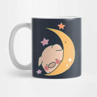 Sleepy Moon Pig Mug